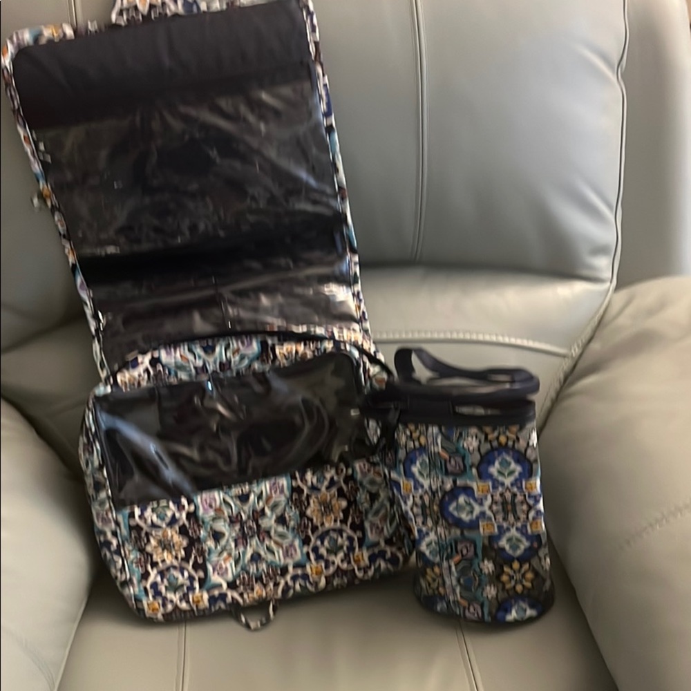 Vera Bradley Travel bundle- hang up, toiletry bag and lotion bottle bag
